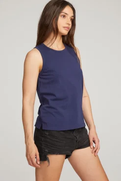 Hot Chaser Brand Basic Sapphire Slit Tank