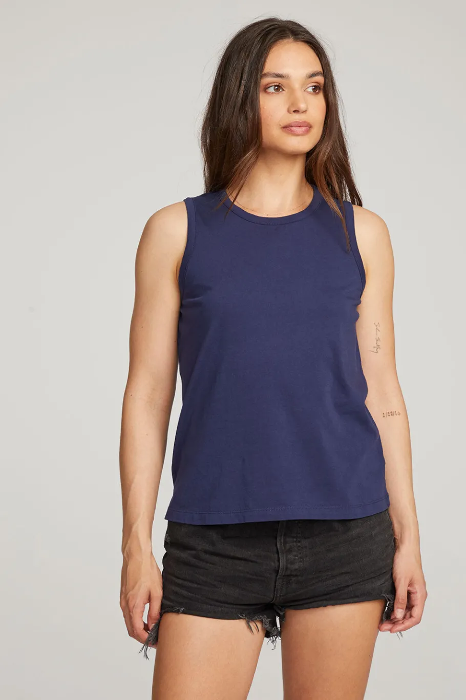 Hot Chaser Brand Basic Sapphire Slit Tank