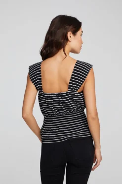 Shop Chaser Brand Bayshore Tank Top - Black And White Stripe
