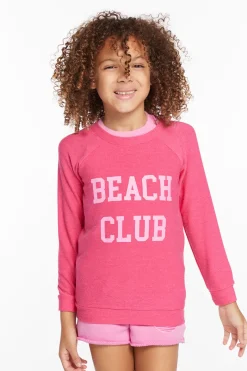 New Chaser Brand Beach Club Girls Cozy Knit Raglan Pullover