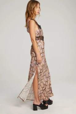 Clearance Chaser Brand Belle Python Print Maxi Dress
