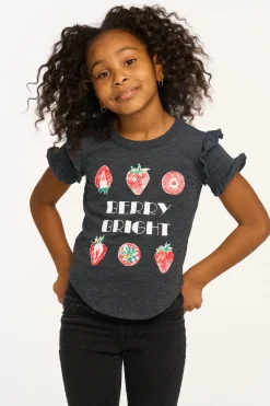 Sale Chaser Brand Berry Bright Ruffle Sleeve Tee