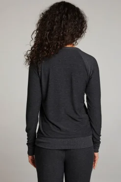 Cheap Chaser Brand Black Long Sleeve Raglan Pullover