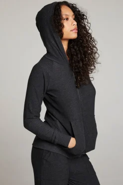 Sale Chaser Brand Black Long Sleeve Raglan Zip Up Hoodie