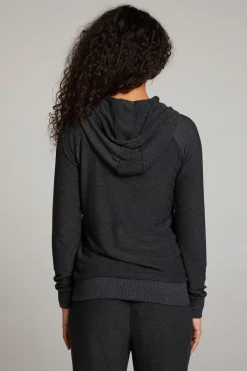 Sale Chaser Brand Black Long Sleeve Raglan Zip Up Hoodie