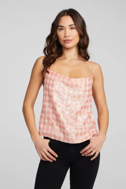 Discount Chaser Brand Bleeker Tank Top Embellished Check