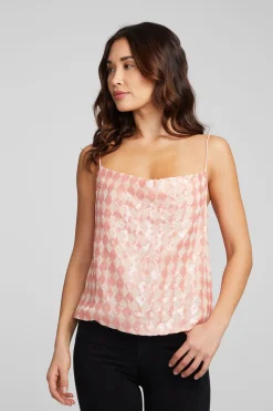 Discount Chaser Brand Bleeker Tank Top Embellished Check