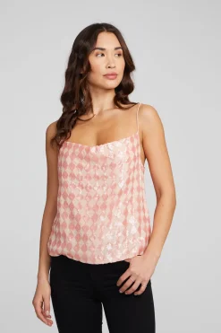 Discount Chaser Brand Bleeker Tank Top Embellished Check
