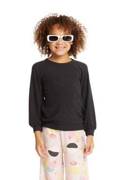 Discount Chaser Brand Blouson Sleeve Licorice Raglan Pullover