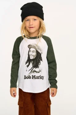 Fashion Chaser Brand Bob Marley Portrait Boys Baseball Tee