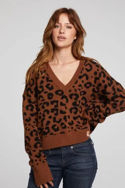 Sale Chaser Brand Bolinas Leopard Print Pullover