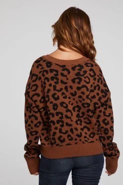 Sale Chaser Brand Bolinas Leopard Print Pullover