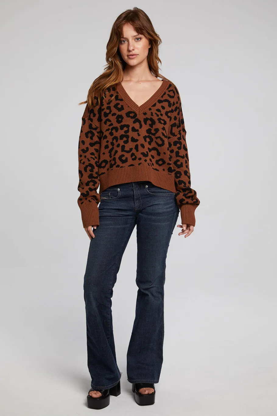 Sale Chaser Brand Bolinas Leopard Print Pullover