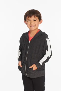 Discount Chaser Brand Bolt Licorice Long Sleeve Zip Up Hoodie