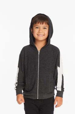 Discount Chaser Brand Bolt Licorice Long Sleeve Zip Up Hoodie