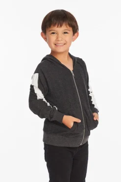 Discount Chaser Brand Bolt Licorice Long Sleeve Zip Up Hoodie