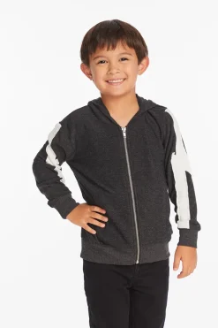 Discount Chaser Brand Bolt Licorice Long Sleeve Zip Up Hoodie