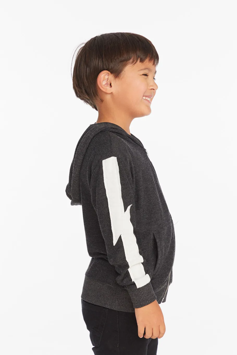 Discount Chaser Brand Bolt Licorice Long Sleeve Zip Up Hoodie