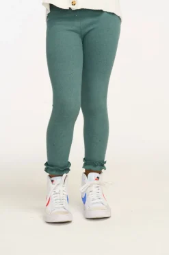 Discount Chaser Brand Bottom Ruffle Dark Forest Green Legging