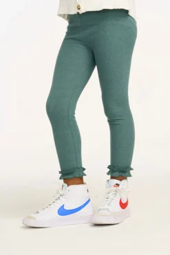 Discount Chaser Brand Bottom Ruffle Dark Forest Green Legging