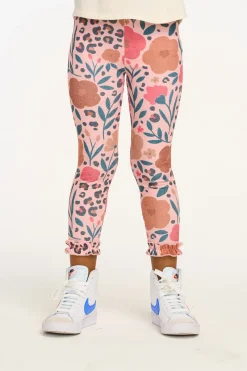 Discount Chaser Brand Bottom Ruffle Floral & Leopard Print Legging