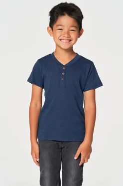 Best Sale Chaser Brand Boys Bella Jersey Short Sleeve Henley With Cocount Buttons