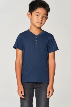 Best Sale Chaser Brand Boys Bella Jersey Short Sleeve Henley With Cocount Buttons