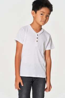 Sale Chaser Brand Boys Bella Jersey Short Sleeve Henley With Cocount Buttons