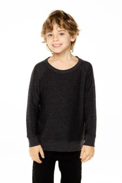 Clearance Chaser Brand Boys Cozy Knit Long Sleeve Rib Panel Raglan Pullover