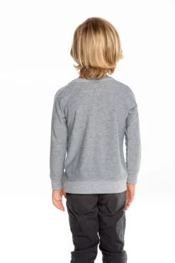 Hot Chaser Brand Boys Cozy Knit Long Sleeve Rib Panel Raglan Pullover