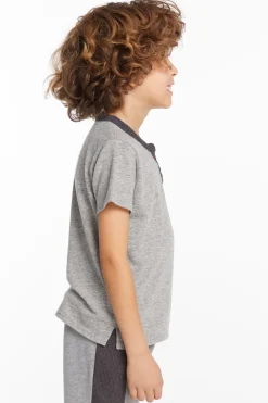 Flash Sale Chaser Brand Boys Heather Grey Short Sleeve Henley