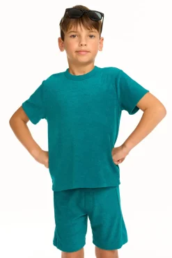 Sale Chaser Brand Boy's Lake Green Terry Cloth Tee