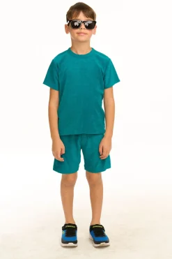 Sale Chaser Brand Boy's Lake Green Terry Cloth Tee