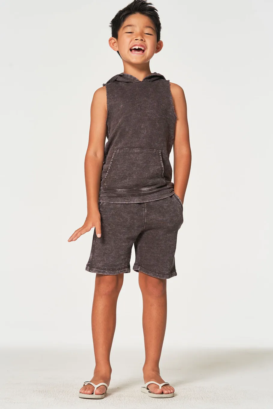Shop Chaser Brand Boys Linen French Terry Beach Shorts