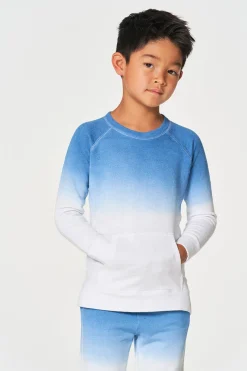 Discount Chaser Brand Boys Linen French Terry Long Sleeve Kanga Pocket Pullover