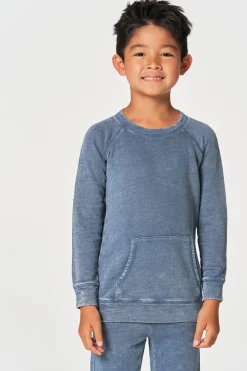 Flash Sale Chaser Brand Boys Linen French Terry Long Sleeve Kanga Pocket Pullover