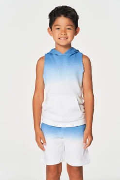 Cheap Chaser Brand Boys Linen French Terry Sleeveless Muscle Pullover Hoodie