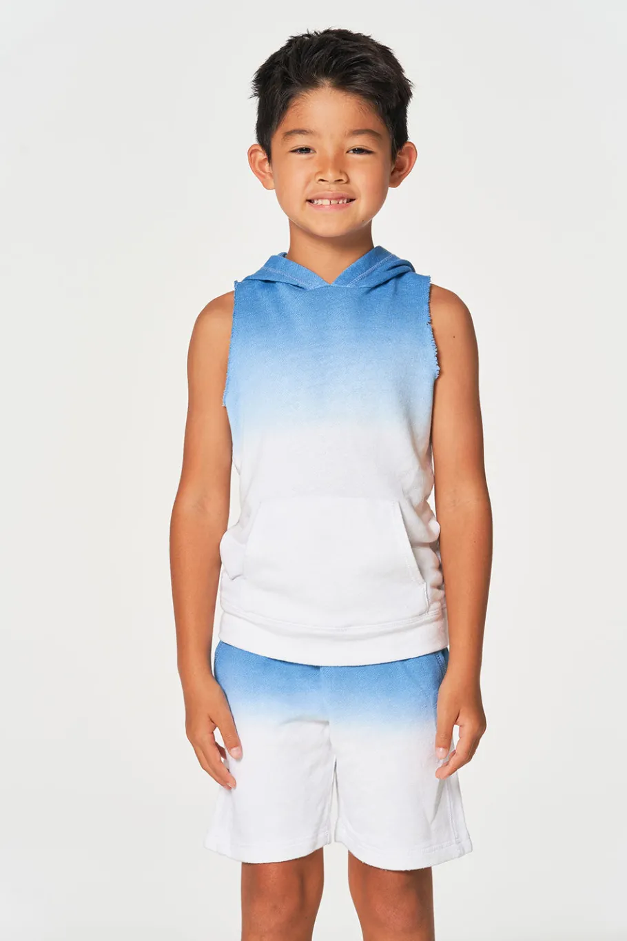 Cheap Chaser Brand Boys Linen French Terry Sleeveless Muscle Pullover Hoodie