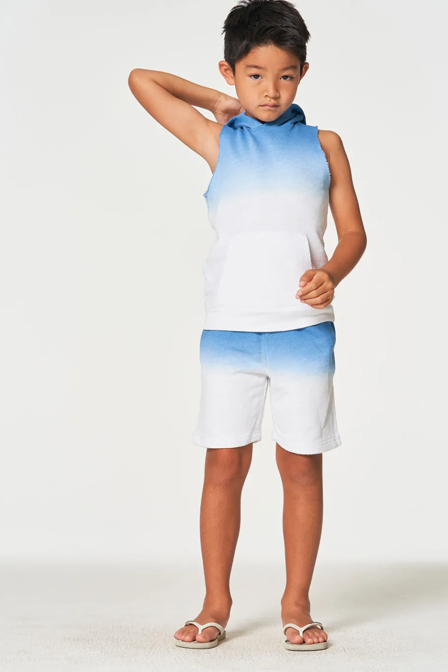 Cheap Chaser Brand Boys Linen French Terry Sleeveless Muscle Pullover Hoodie
