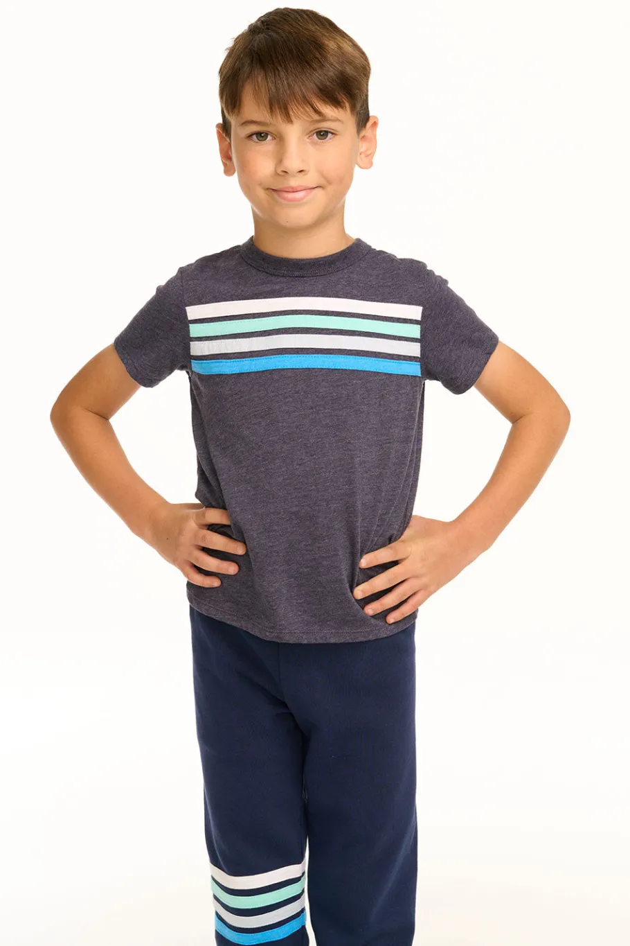 Outlet Chaser Brand Boy's Recycled Vintage Jersey Coastin' Stripe Tee