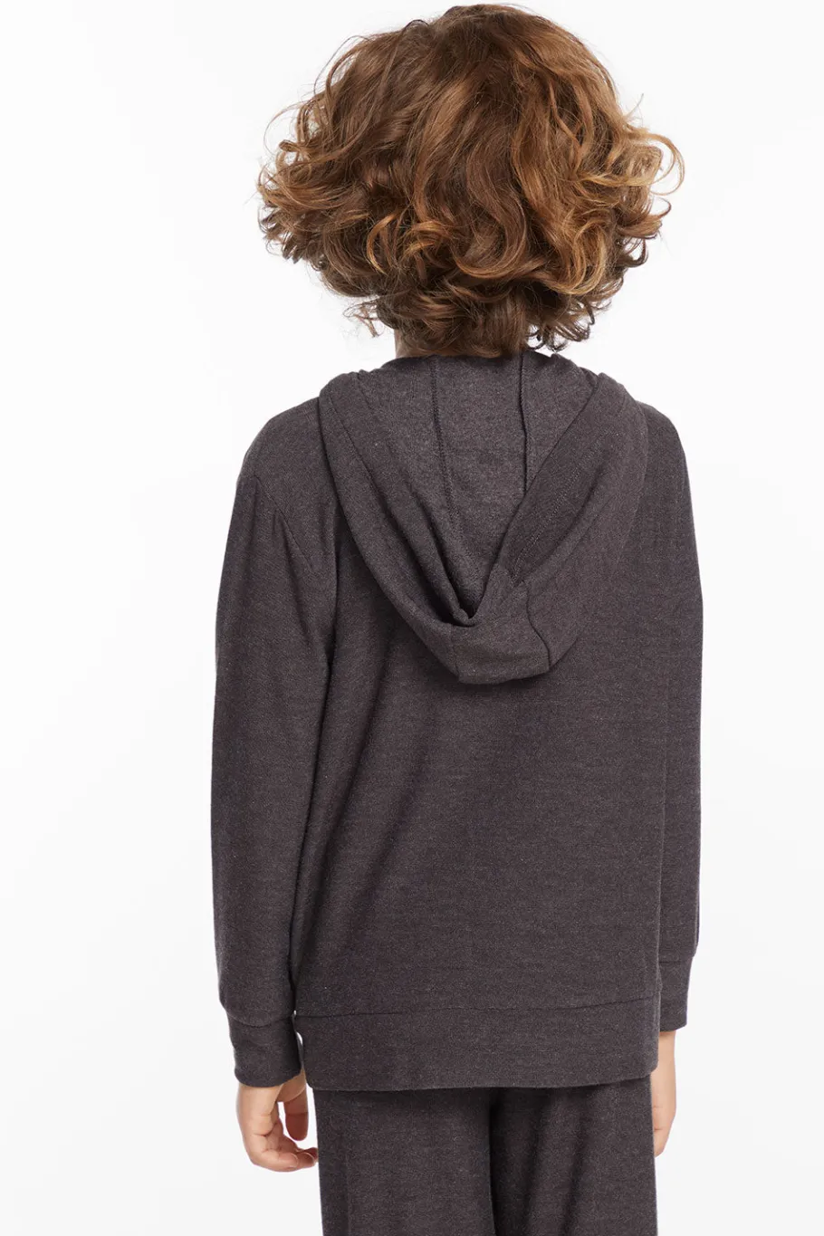 Outlet Chaser Brand Boys Vintage Black Zip Up Hoodie With Strapping