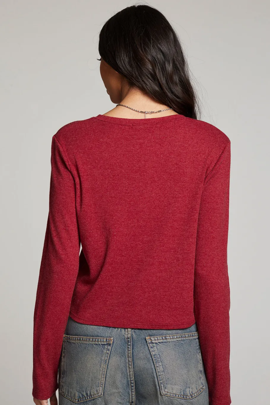 Cheap Chaser Brand Brady Blood Red Button Up Pullover