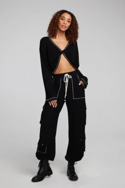 Outlet Chaser Brand Briaa Shadow Black Long Sleeve Tee