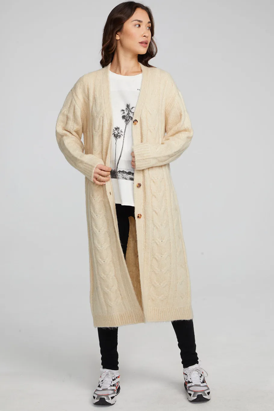 Outlet Chaser Brand Bridge Macaroon Long Cardigan