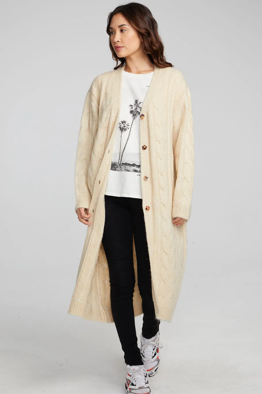 Outlet Chaser Brand Bridge Macaroon Long Cardigan