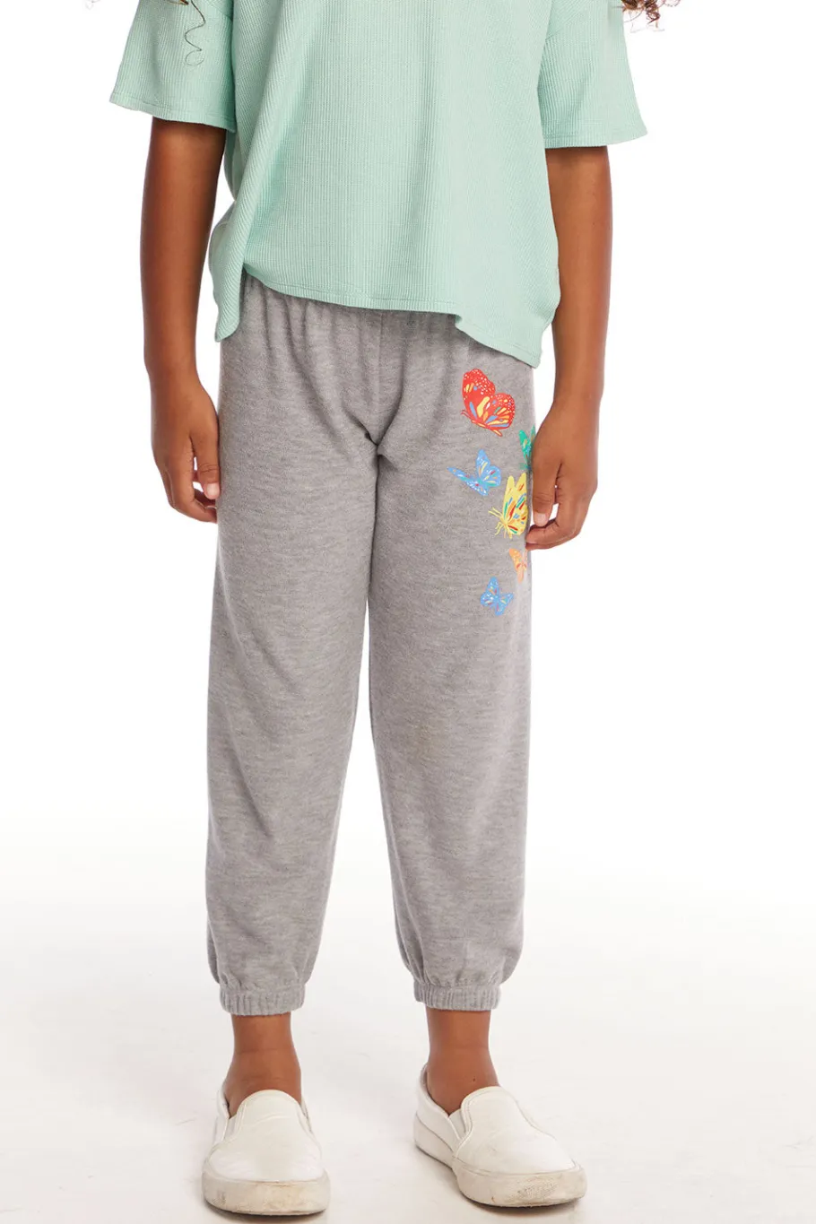 Shop Chaser Brand Butterflies Girls Cozy Knit Sweatpant