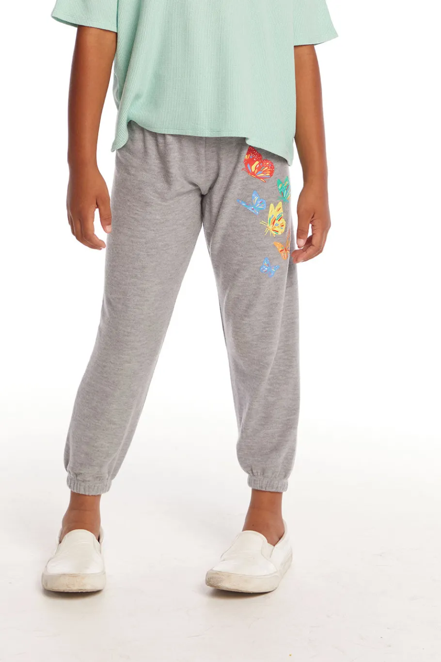 Shop Chaser Brand Butterflies Girls Cozy Knit Sweatpant