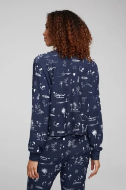 Cheap Chaser Brand Cali All Over Icons Henley Top