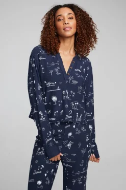 Cheap Chaser Brand Cali All Over Icons Henley Top