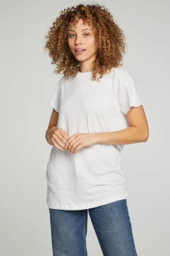 New Chaser Brand Cap Sleeve Crew Neck Tee